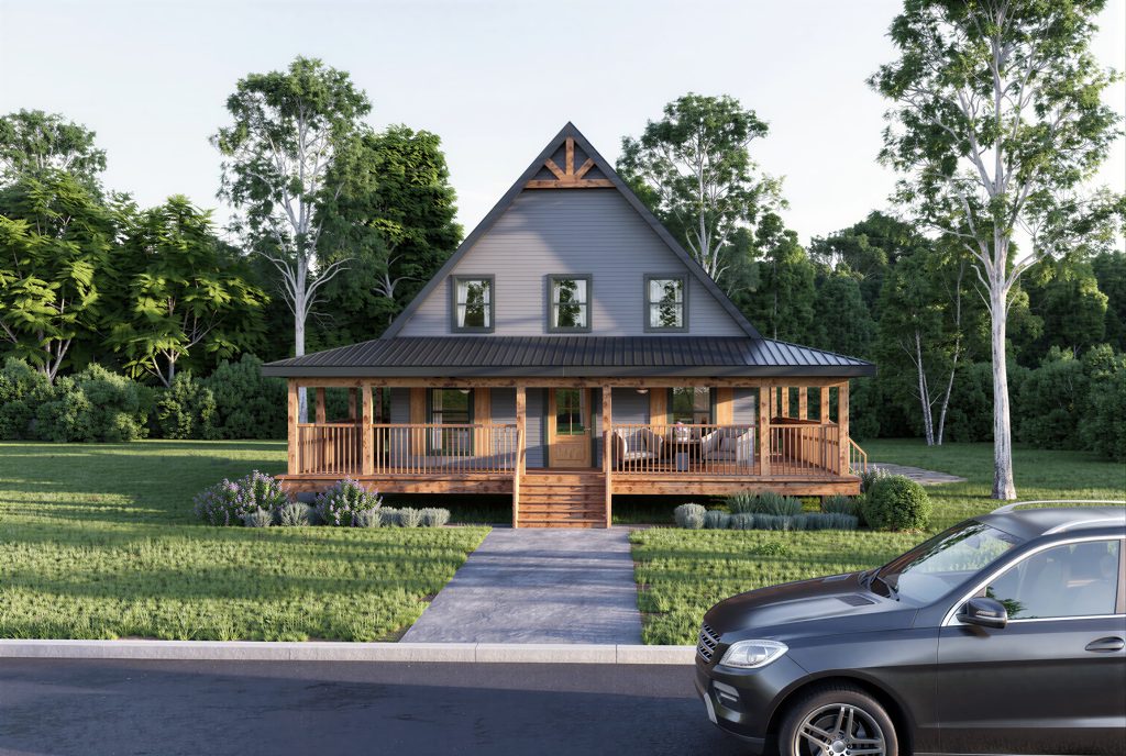 Contemporary Cabin Residence — 3D Interior & Exterior Visualization